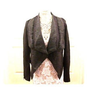 PATRIZIA LUCA MILANO BLACK LEATHER JACKET, NWT